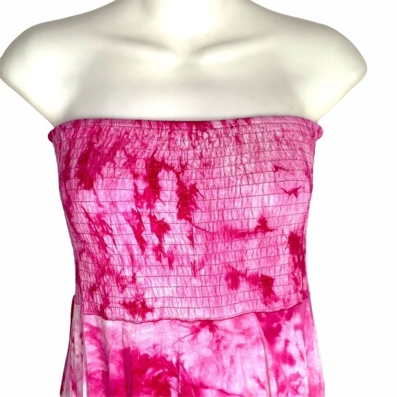 Pink Tiedye skirt/dress ruched top - Picture 2 of 16